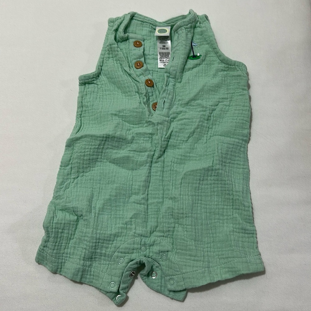 Little me green onsie golf 9 month